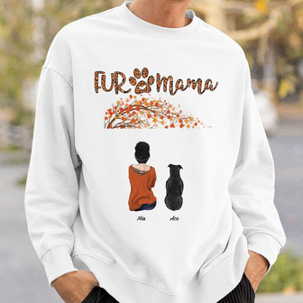 Personalized Fall Halloween Dog Mom Fur Mama Sweatshirt - Thegiftio UK