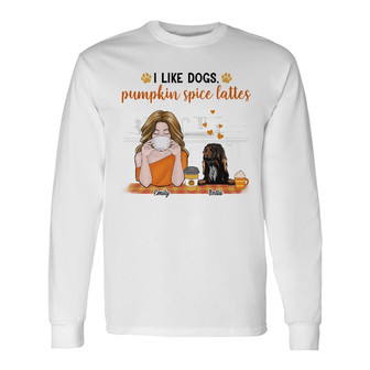 Personalized Fall Halloween Dog Mom Long Sleeve Shirt - Thegiftio UK