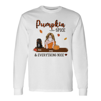 Personalized Fall Halloween Dog Mom Long Sleeve Shirt - Thegiftio UK