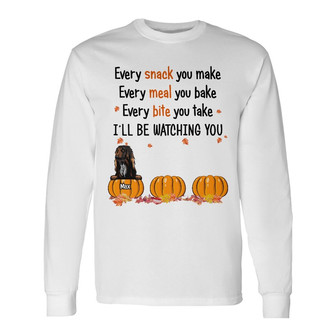 Personalized Fall Halloween Dog Mom Watching Long Sleeve Shirt - Thegiftio UK