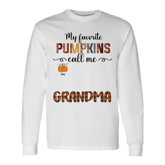 Personalized Fall Halloween Grandma Favorite Pumpkins Long Sleeve Shirt - Thegiftio UK