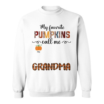Personalized Fall Halloween Grandma Favorite Pumpkins Sweatshirt - Thegiftio UK
