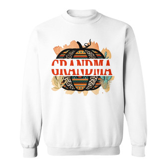 Personalized Fall Halloween Grandma Pumpkin Sweatshirt - Thegiftio UK
