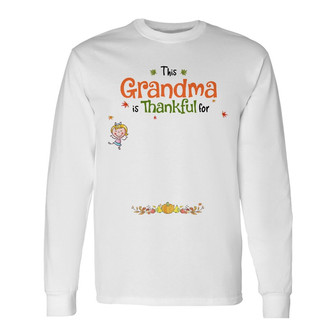 Personalized Fall Halloween Grandma Thankful Long Sleeve Shirt - Thegiftio UK
