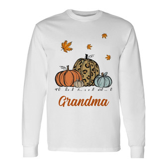 Personalized Fall Halloween Mom Grandma Long Sleeve Shirt - Thegiftio UK