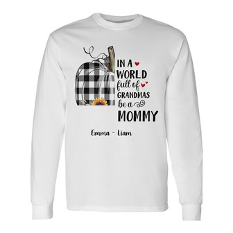Personalized Fall Halloween Mom Grandma Long Sleeve Shirt - Thegiftio UK