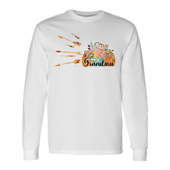Personalized Fall Halloween Mom Grandma Long Sleeve Shirt - Thegiftio UK