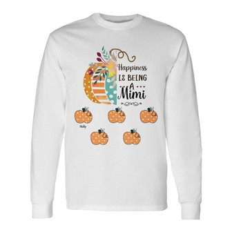 Personalized Fall Halloween Mom Grandma Long Sleeve Shirt - Thegiftio UK