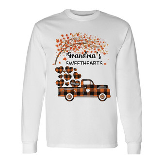 Personalized Fall Halloween Mom Grandma Sweethearts Long Sleeve Shirt - Thegiftio UK