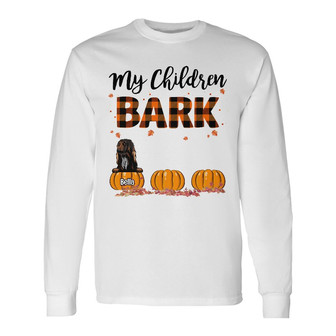 Personalized Fall Halloween My Children Bark Long Sleeve Shirt - Thegiftio UK