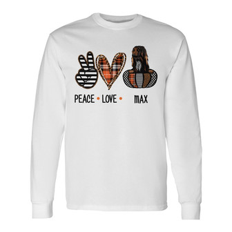 Personalized Fall Halloween Peace Love Dog Long Sleeve Shirt - Thegiftio UK