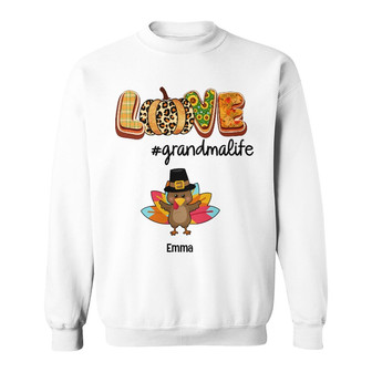 Personalized Fall Halloween Turkey Mom Grandma Sweatshirt - Thegiftio UK