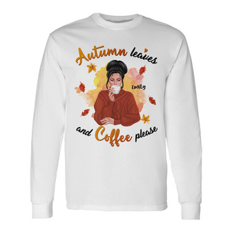Personalized Fall Pumpkin Girl Long Sleeve Shirt - Thegiftio UK