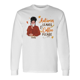 Personalized Fall Pumpkin Girl Long Sleeve Shirt - Thegiftio UK