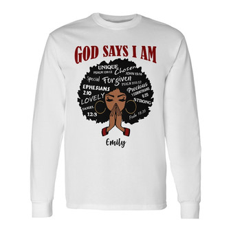 Personalized God Says BWA Long Sleeve Shirt - Thegiftio UK