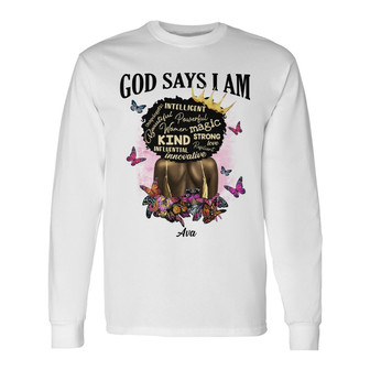 Personalized God Says I Am BWA Long Sleeve Shirt - Thegiftio UK