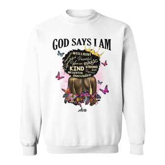 Personalized God Says I Am BWA Sweatshirt - Thegiftio UK