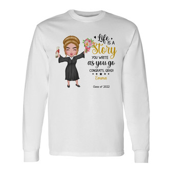 Personalized Graduation Girl 2022 Long Sleeve Shirt - Thegiftio UK