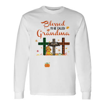 Personalized Grandma Fall Halloween Blessed Long Sleeve Shirt - Thegiftio UK