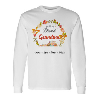 Personalized Grandma Fall Halloween Long Sleeve Shirt - Thegiftio UK
