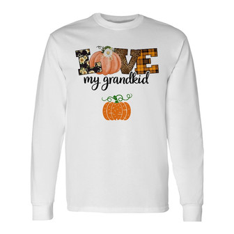Personalized Grandma Grandkids Fall Halloween Long Sleeve Shirt - Thegiftio UK