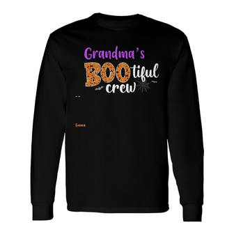 Personalized Grandma's Bootiful Crew Fall Halloween Long Sleeve Shirt - Thegiftio UK
