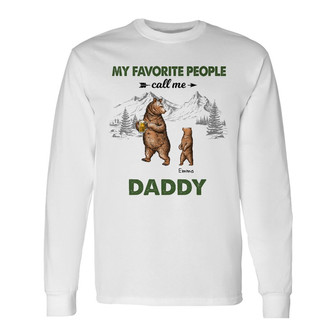 Personalized Grandpa Bear Long Sleeve Shirt - Thegiftio UK
