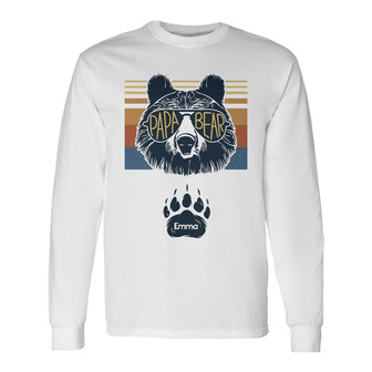 Personalized Grandpa Bear Long Sleeve Shirt - Thegiftio UK