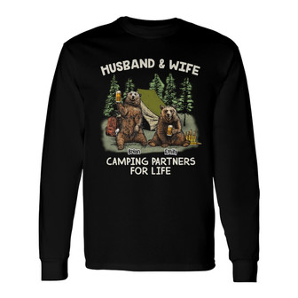 Personalized Husband Wife Couple Camping Partners Long Sleeve Shirt - Thegiftio UK