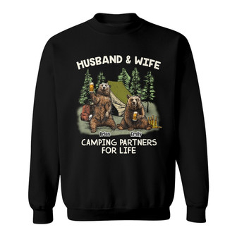Personalized Husband Wife Couple Camping Partners Sweatshirt - Thegiftio UK