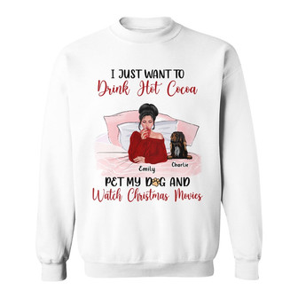 Personalized I Just Want To Pet My Dog Christmas Sweatshirt - Thegiftio UK