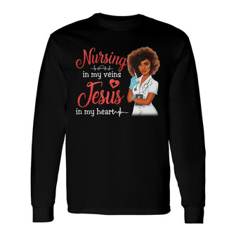 Personalized Jesus Nurse Melanin Long Sleeve Shirt - Thegiftio UK