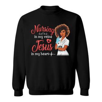 Personalized Jesus Nurse Melanin Sweatshirt - Thegiftio UK