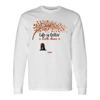 Personalized Life Is Better With Dog Fall Halloween Long Sleeve Shirt - Thegiftio UK