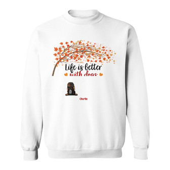 Personalized Life Is Better With Dog Fall Halloween Sweatshirt - Thegiftio UK