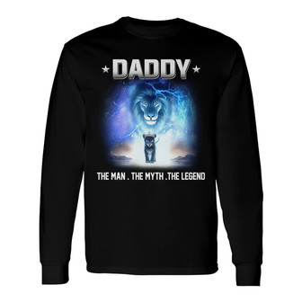 Personalized Lion Grandpa The Legend Long Sleeve Shirt - Thegiftio UK