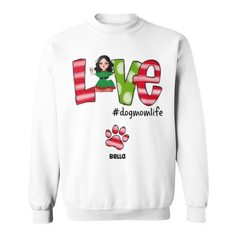 Personalized Love Dog Mom Christmas Sweatshirt - Thegiftio UK