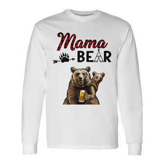 Personalized Mama Bear Mom Camping Long Sleeve Shirt - Thegiftio UK