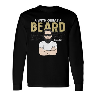Personalized Men Beard Long Sleeve Shirt - Thegiftio UK