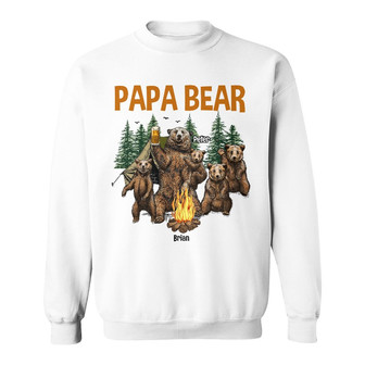 Personalized Mom Dad Papa Bear Camping Sweatshirt - Thegiftio UK