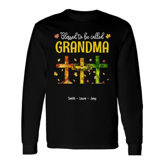 Personalized Mom Grandma Blessed Fall Halloween Long Sleeve Shirt - Thegiftio UK