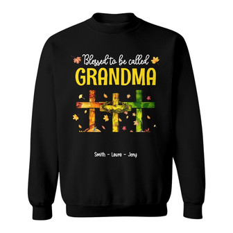 Personalized Mom Grandma Blessed Fall Halloween Sweatshirt - Thegiftio UK