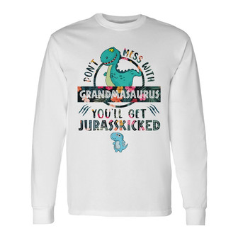 Personalized Mom Grandma Dinosaur Long Sleeve Shirt - Thegiftio UK