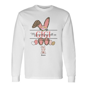 Personalized Mom Grandma Easter Bunny Long Sleeve Shirt - Thegiftio UK