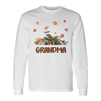 Personalized Mom Grandma Fall Halloween Long Sleeve Shirt - Thegiftio UK