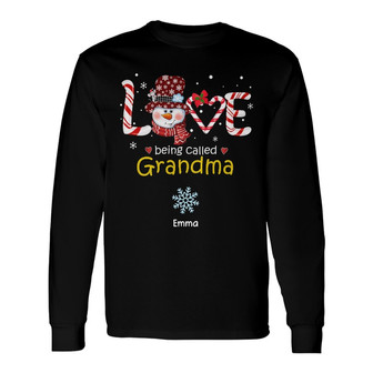 Personalized Mom Grandma Grandkids Christmas Long Sleeve Shirt - Thegiftio UK