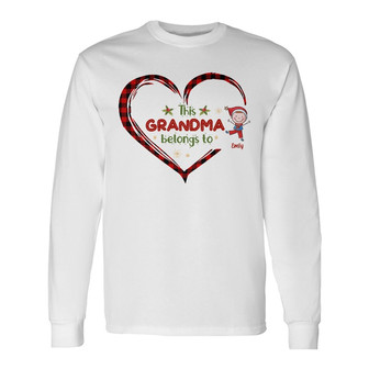 Personalized Mom Grandma Heart Long Sleeve Shirt - Thegiftio UK
