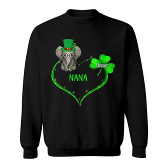 Personalized Mom Grandma Patrick's Day Elephant Sweatshirt - Thegiftio UK