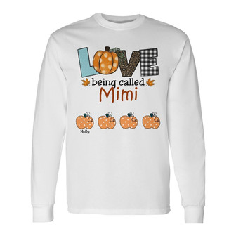 Personalized Mom Grandma Pumpkins Fall Long Sleeve Shirt - Thegiftio UK