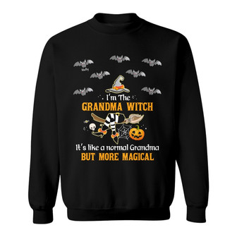 Personalized Mom Grandma Witch Fall Halloween Sweatshirt - Thegiftio UK